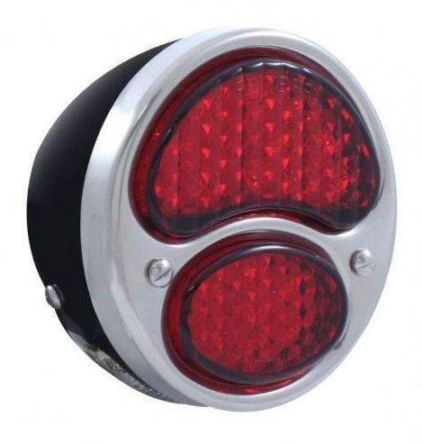 A-13408-LRPU12 Complete 12 volt Black Tail light with L.E.D RED Lens- 12 volt