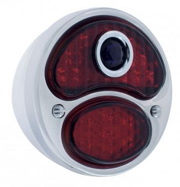 A-13408-BD12R Complete 12 Volt Right Tail Light w/ L.E.D Lens - All Red w/ Blue Dot - 12 volt