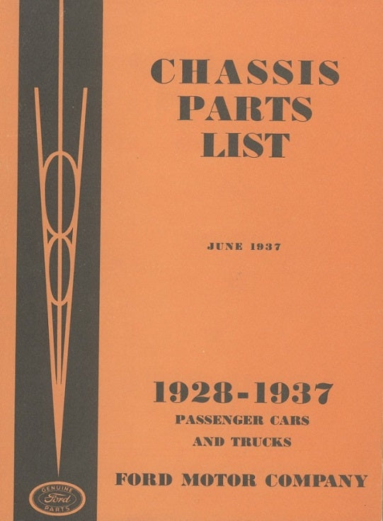 A-99007 Ford Chassis Parts List 1928-1937
