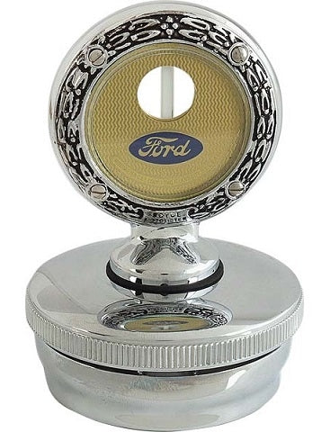 A-18354-B 1930-1931 Moto Meter & Cap - Deluxe Wreath style- Chrome