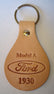 A-18574-C - Key chain - Oval Tanned Genuine Leather Model A Ford Script 1930