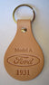 A-18574-D -Key chain - Oval Tanned Genuine Leather Model A Ford Script 1931