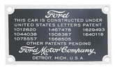 A-18650-A Patent plate assembly with rivets 1928-29