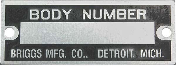 A-18651 Briggs Body Plate