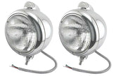 A-13002 Guide Style Hot Rod Headlights- Stainless Steel- Quartz Halogen- 12 Volt