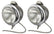 A-13004 Guide Style Hot Rod Headlights- Black- Quartz Halogen- 12 Volt