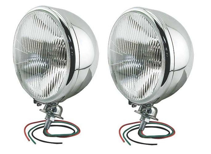 A-13006-C King Bee Hot Rod Headlights- Quartz Halogen- Stainless Steel