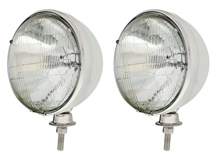 A-13006-D Dietz Hot Rod Headlights- Chrome Plated- Quartz Halogen- 12 Volt