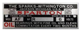A-13803 Sparton Horn Data Plate