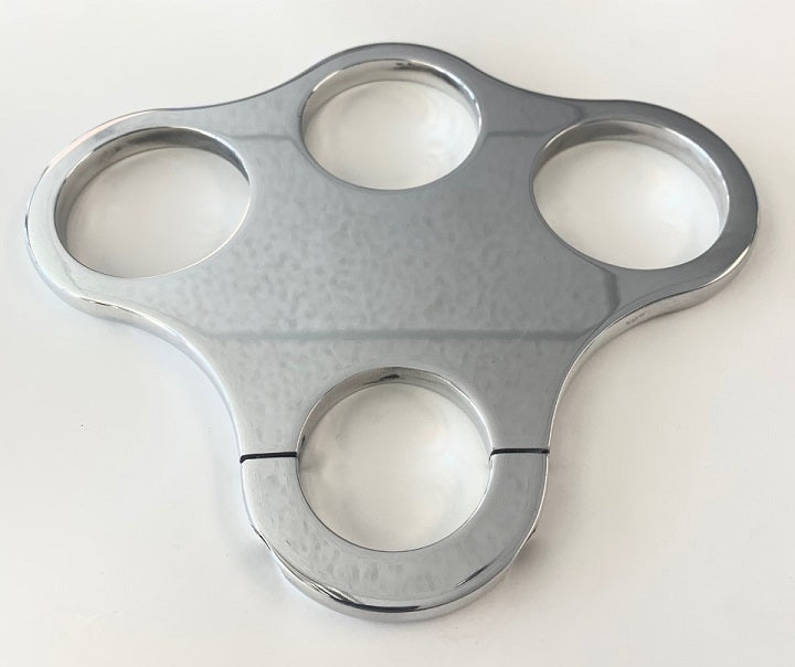 A-18112 Triple Gauge Bracket- Holds 3 gauges to the steering column- Polished Aluminum-