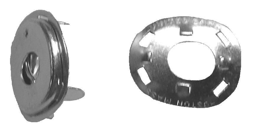 A-37513 Side Curtain snap with backing plate- Nickle plated- To fasten curtain to windshield