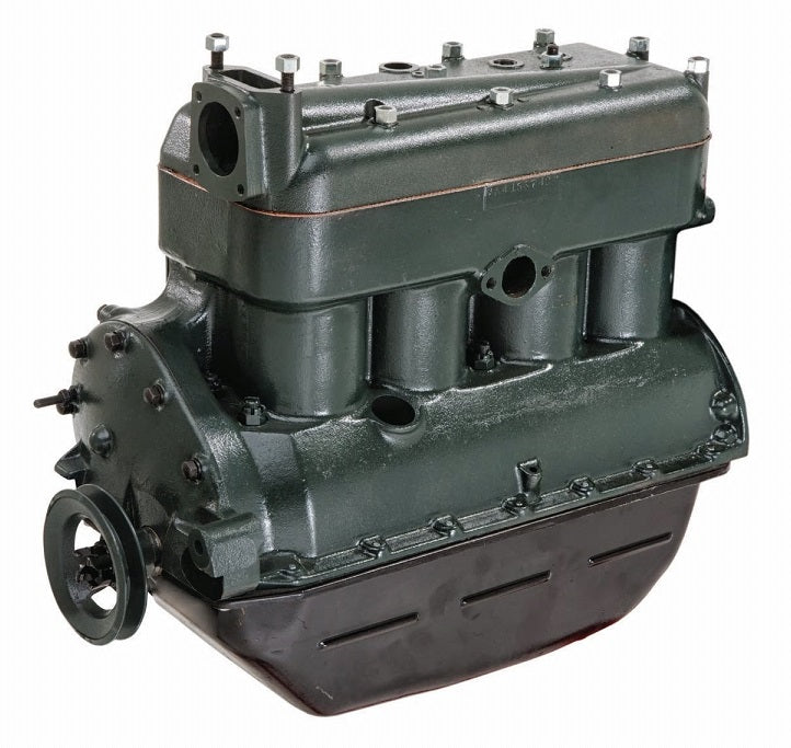 A-6005-BUR Burtz 5 main bearing long block. Complete with head, flywheel and clutch