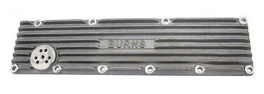 A-6011 Burns Finned Aluminum Valve Cover- Unpolished- USA Made