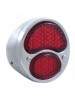 A-13408-RR6  LED Right Side Stainless Steel tail Light with LED ALL RED lens 6 volt