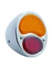 A-13408-LA12  Complete L.E.D Stainless Steel tail light with L.E.D.  RED and AMBER Lens- 12 Volt- Left Side