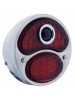 A-13408-BD12L  Complete 12 Volt Left Tail Light w/ L.E.D Lens - All Red w/ Blue Dot - 12 volt