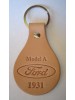 A-18574-D -Key chain - Oval Tanned Genuine Leather Model A Ford Script 1931 