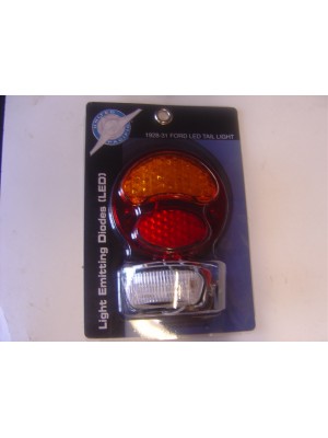 A-13416-L LED Conversion for tail lights. 6 volt- Red/Amber Left side (w license light)