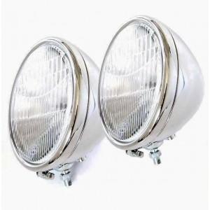 A-13001-S  Headlights- 2 Bulb- Stainless Steel- Pair- 1928-29