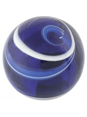 A-7213-B  Blue/White Swirl Glass Shift Knob *
